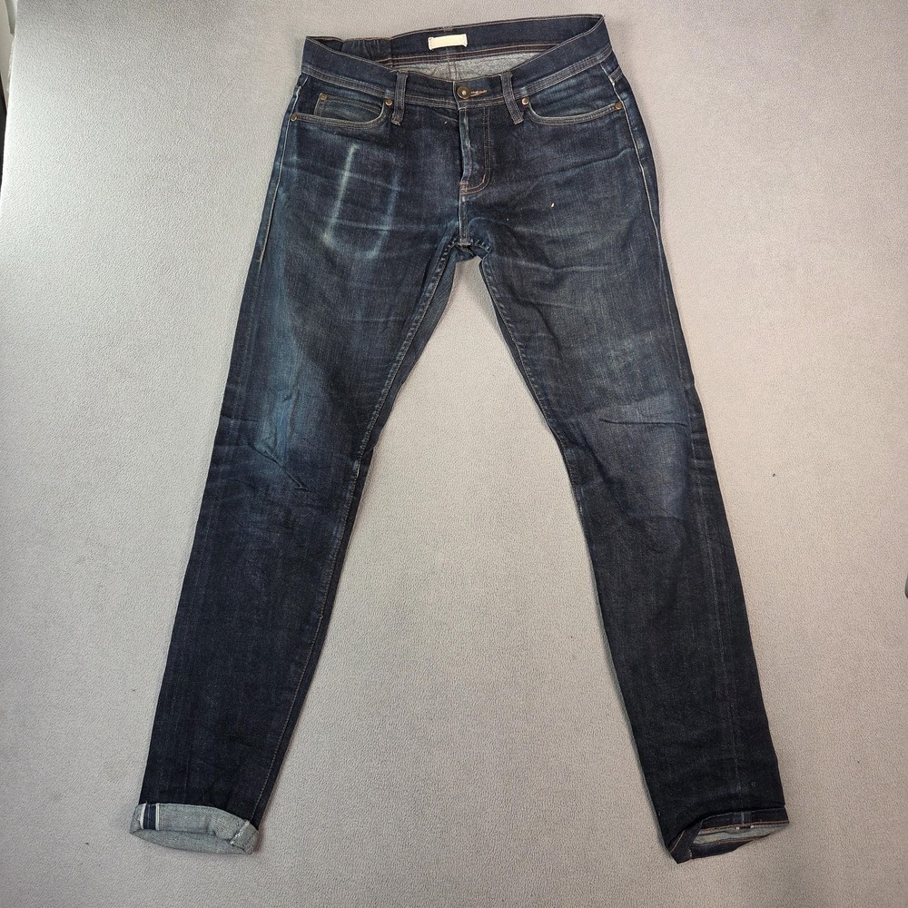 Unbranded Brand Jeans Mens Dark Blue 11oz Selvedge Denim UB422 Fits 30x32